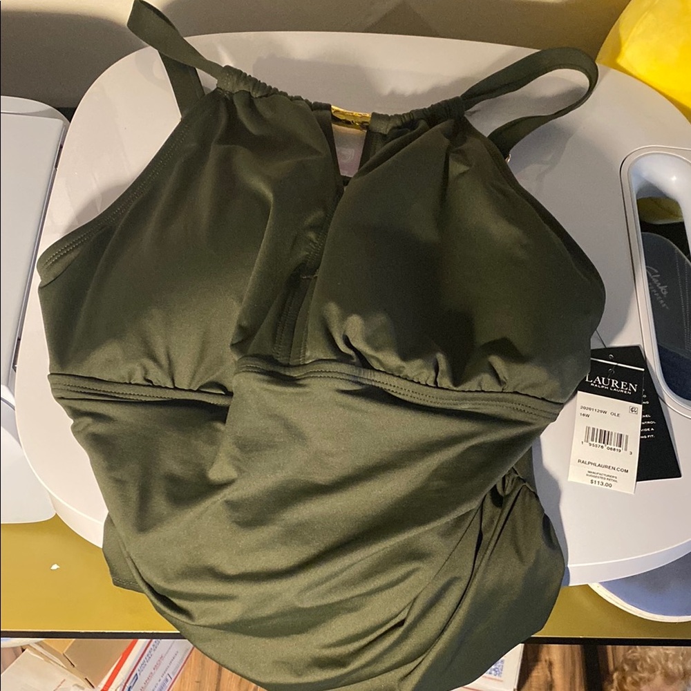 Polo by Ralph Lauren Olive Green Women's Swimsuit Top New W Tags